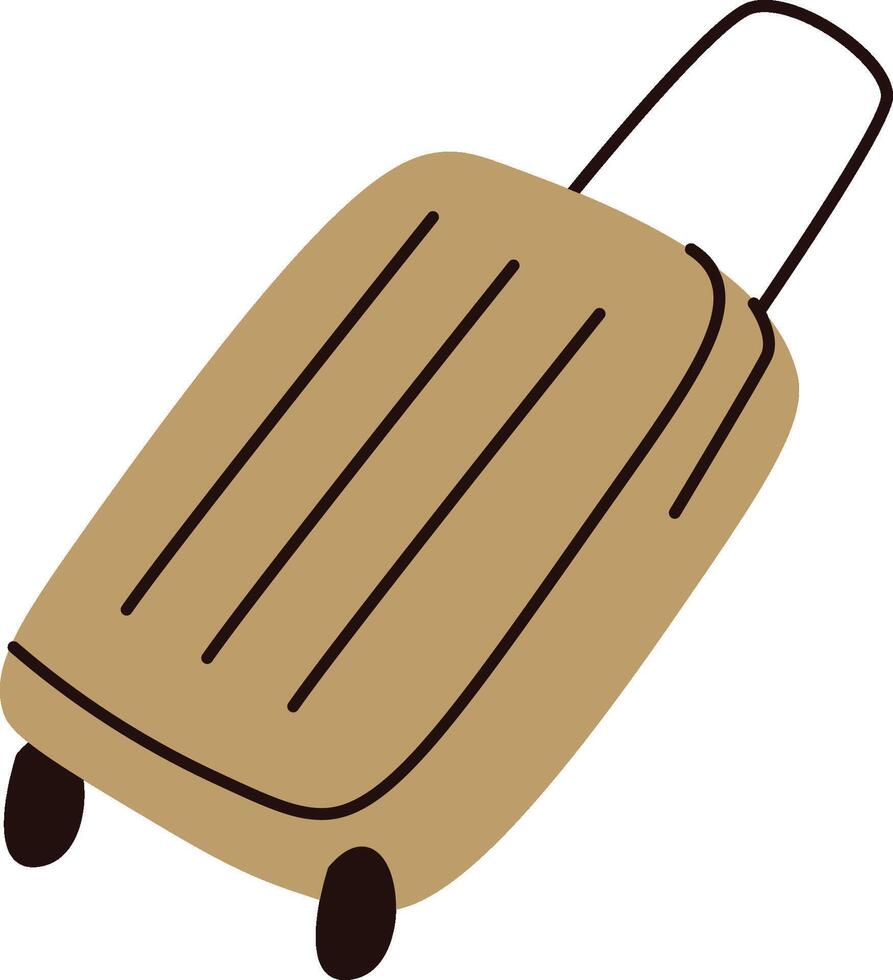 Rolling Suitcase with Handle Element vector