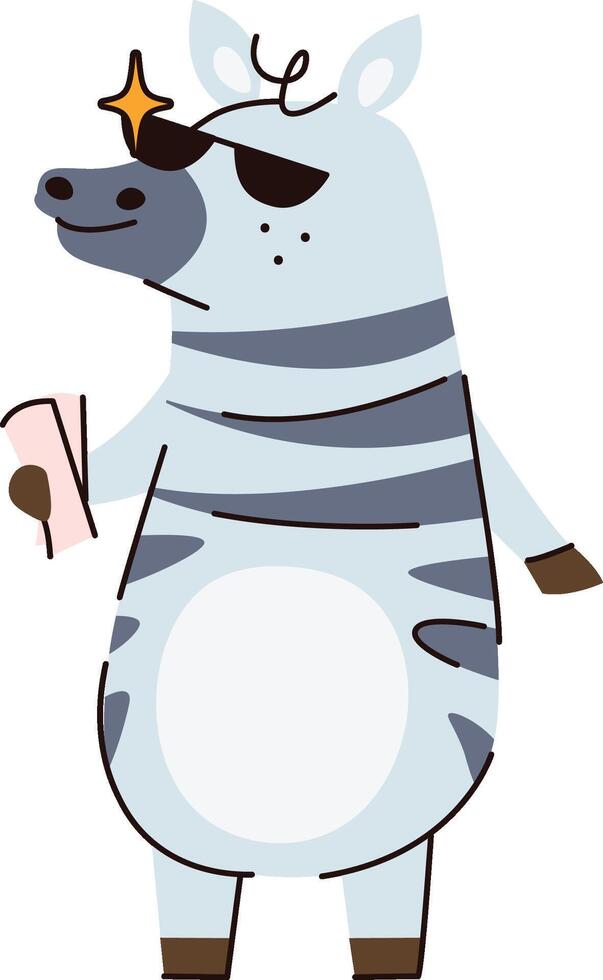 Cool Zebra with Sunglasses vector