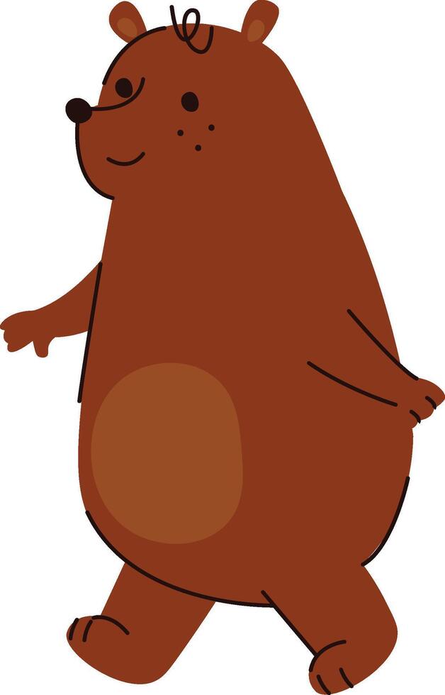 Cheerful Walking Bear Character vector