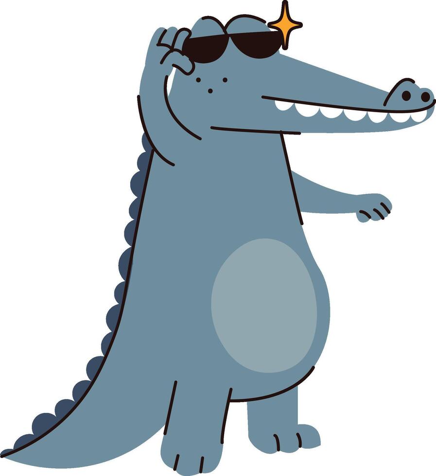 Cool Crocodile with Sunglasses vector
