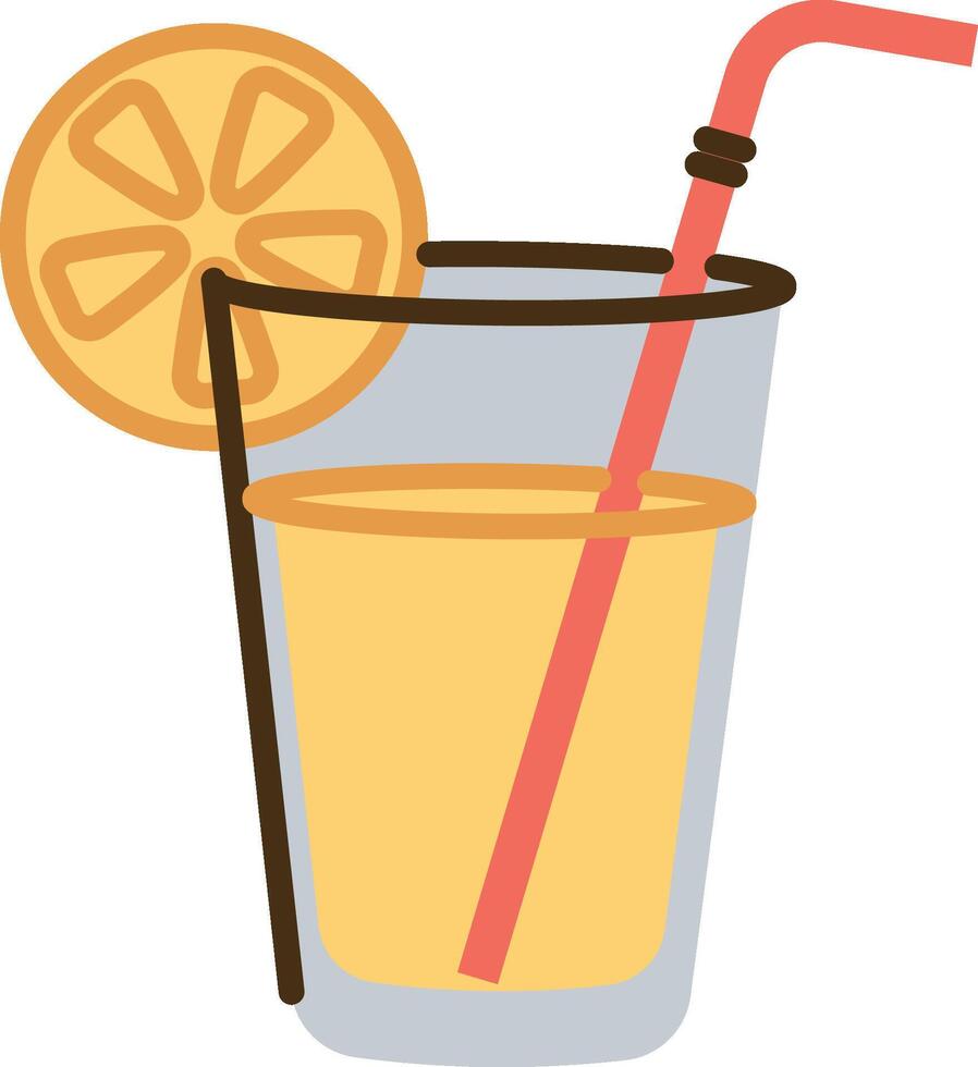 Refreshing Drink with Lemon Slice vector