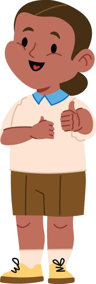 Smiling Child Giving Thumbs Up vector
