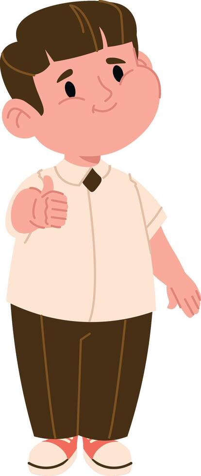 Smiling Boy Giving Thumbs Up vector