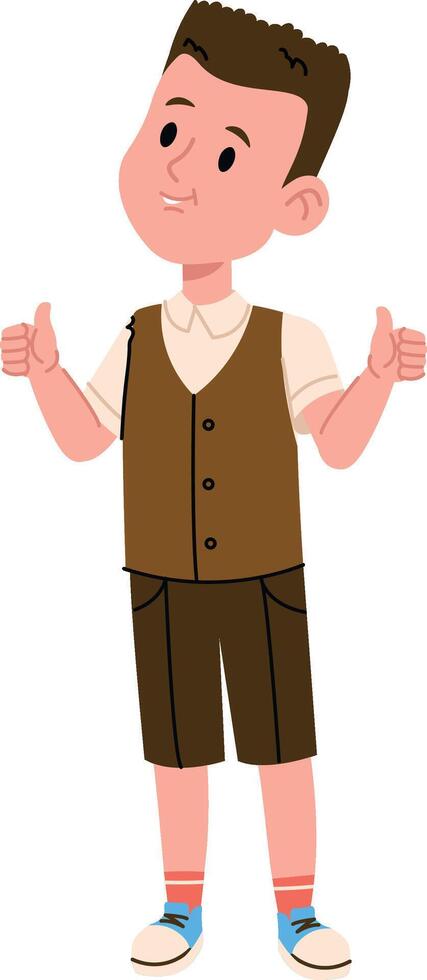 Boy Giving Thumbs Up Gesture vector