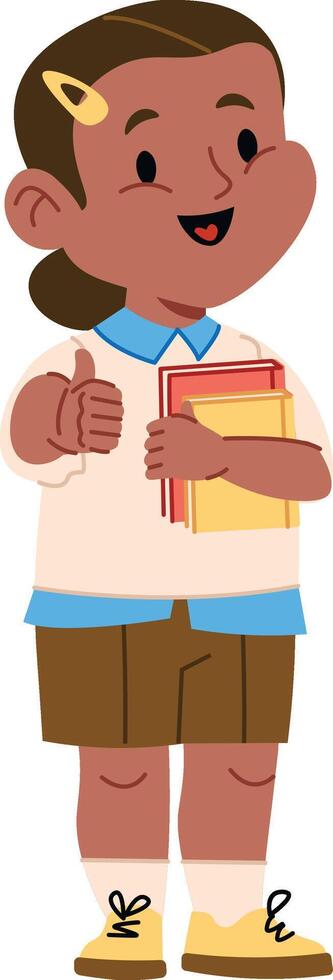 Smiling Student Giving Thumbs Up vector