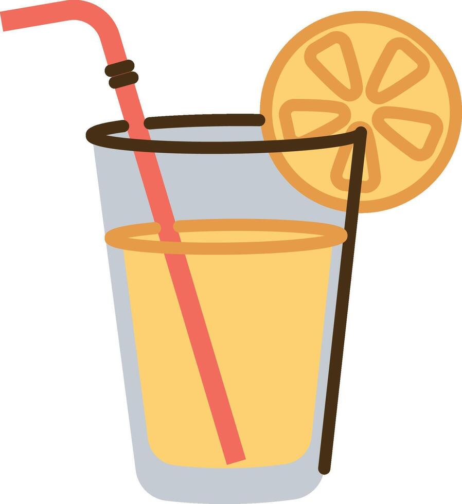Refreshing Citrus Drink with Straw vector