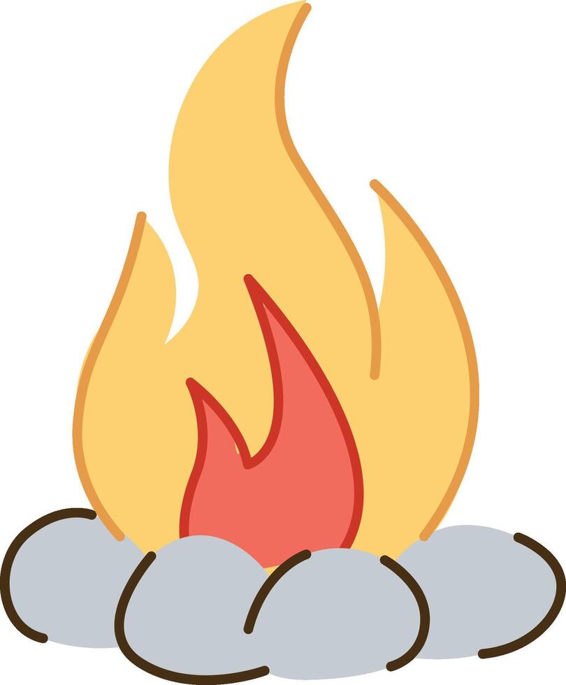 Campfire with Stones vector