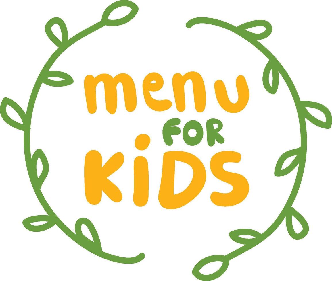 Kids Menu Leafy Frame Logo vector