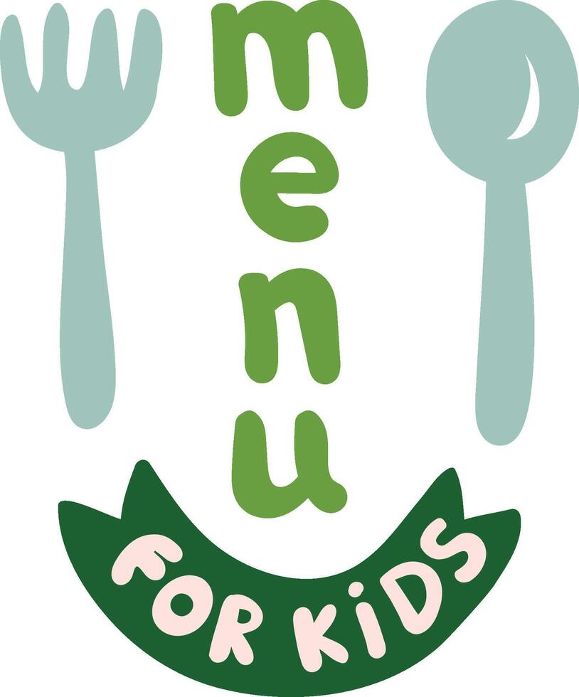 Kids Menu Fork and Spoon Logo vector