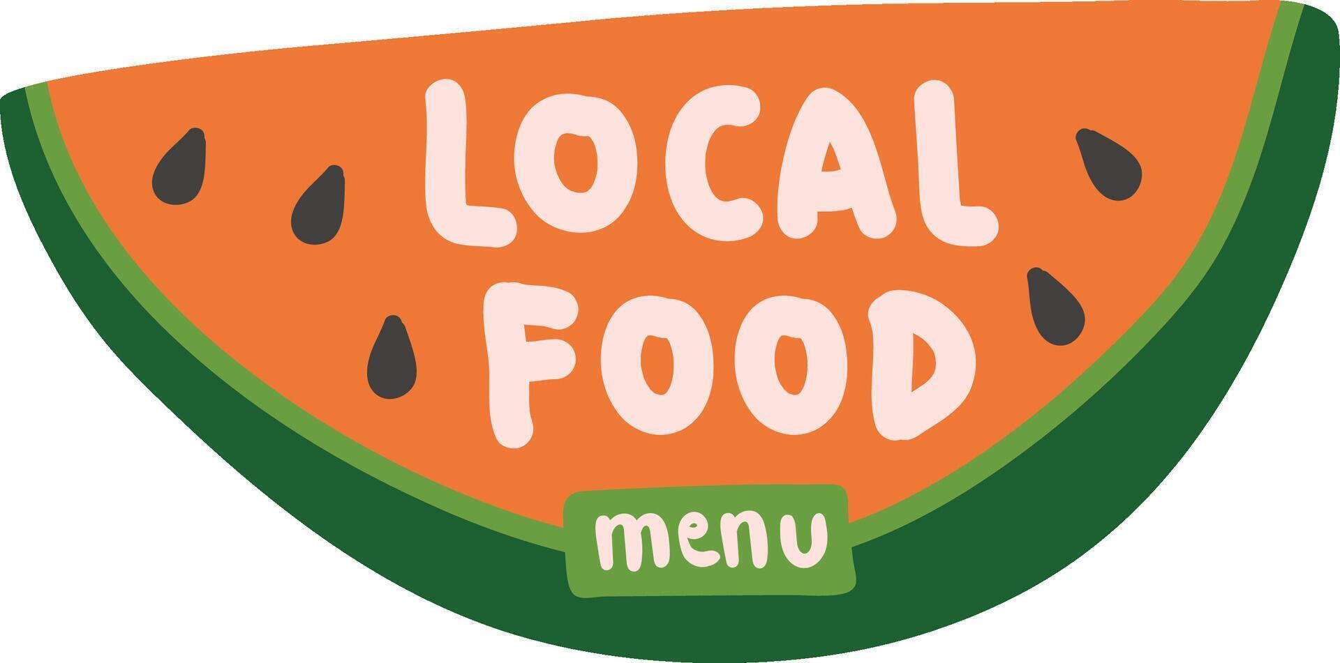 Kids Menu Local Food Watermelon Logo vector