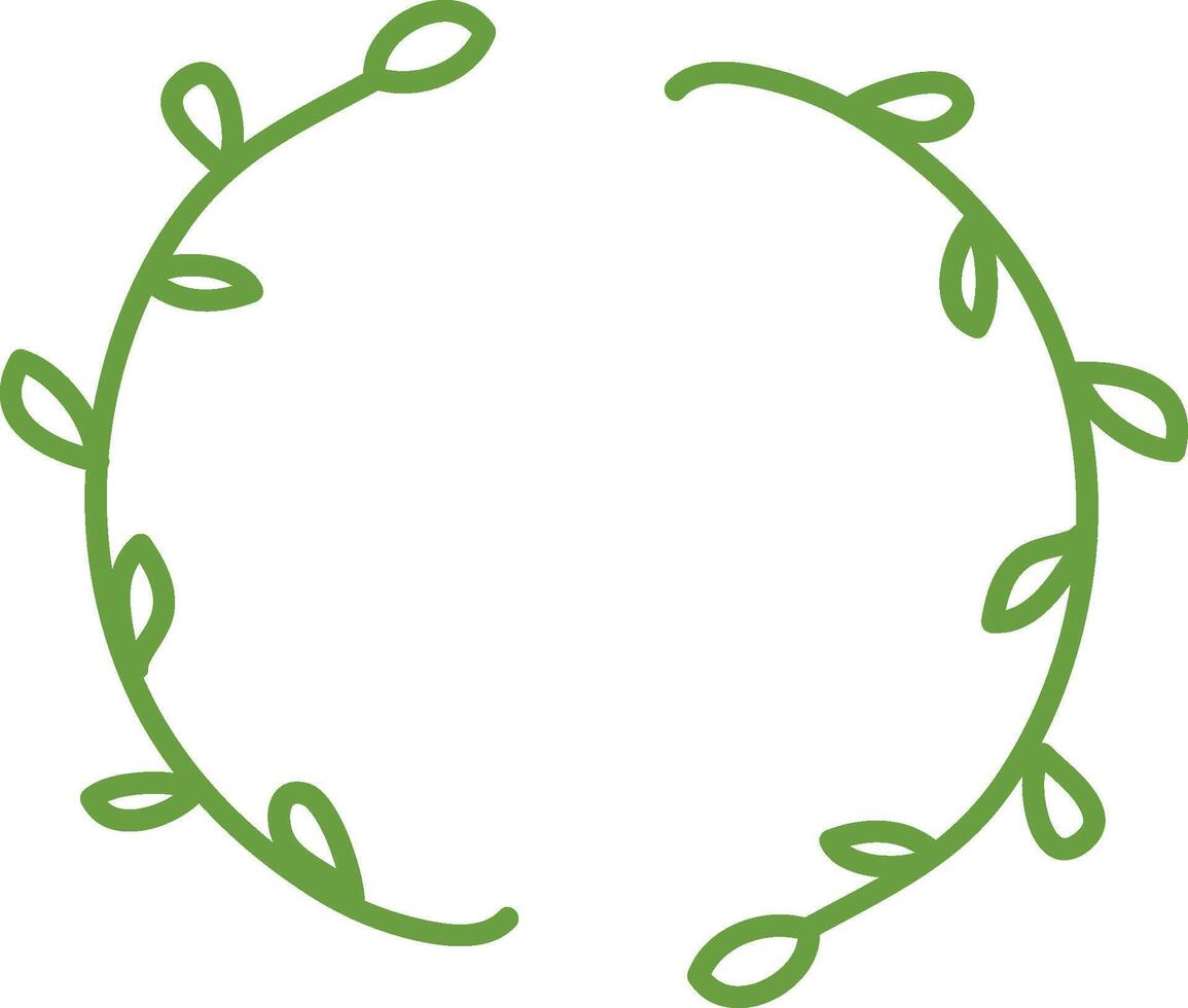 Leafy Vine Circle Frame vector