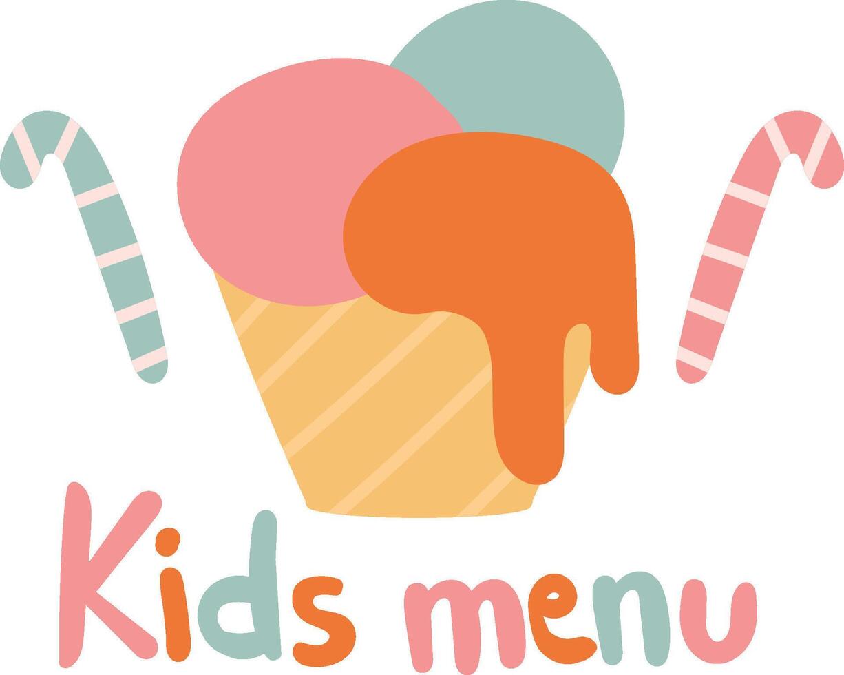 Kids Fresh Menu Ice Cream Logo vector