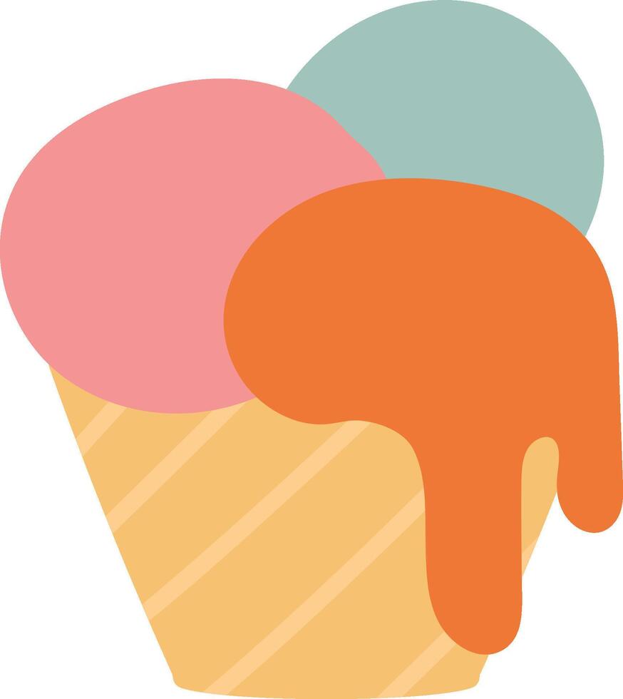 Ice Cream Cone with Scoops vector