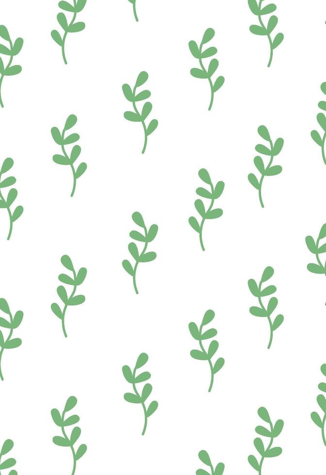 Leafy Branch Pattern Abstract vector