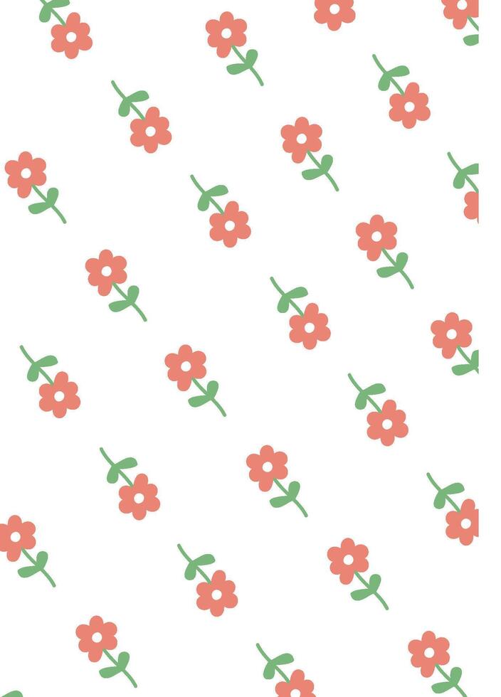 Floral Pattern with Simple Flowers Background vector