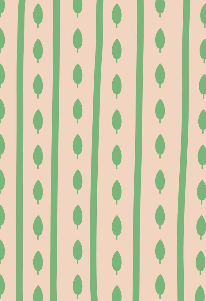 Leaf Pattern with Stripes Background vector