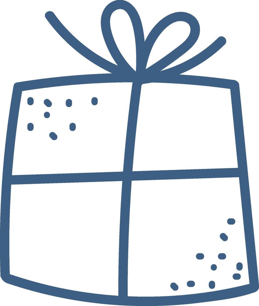 Gift Box with Bow Doodle vector