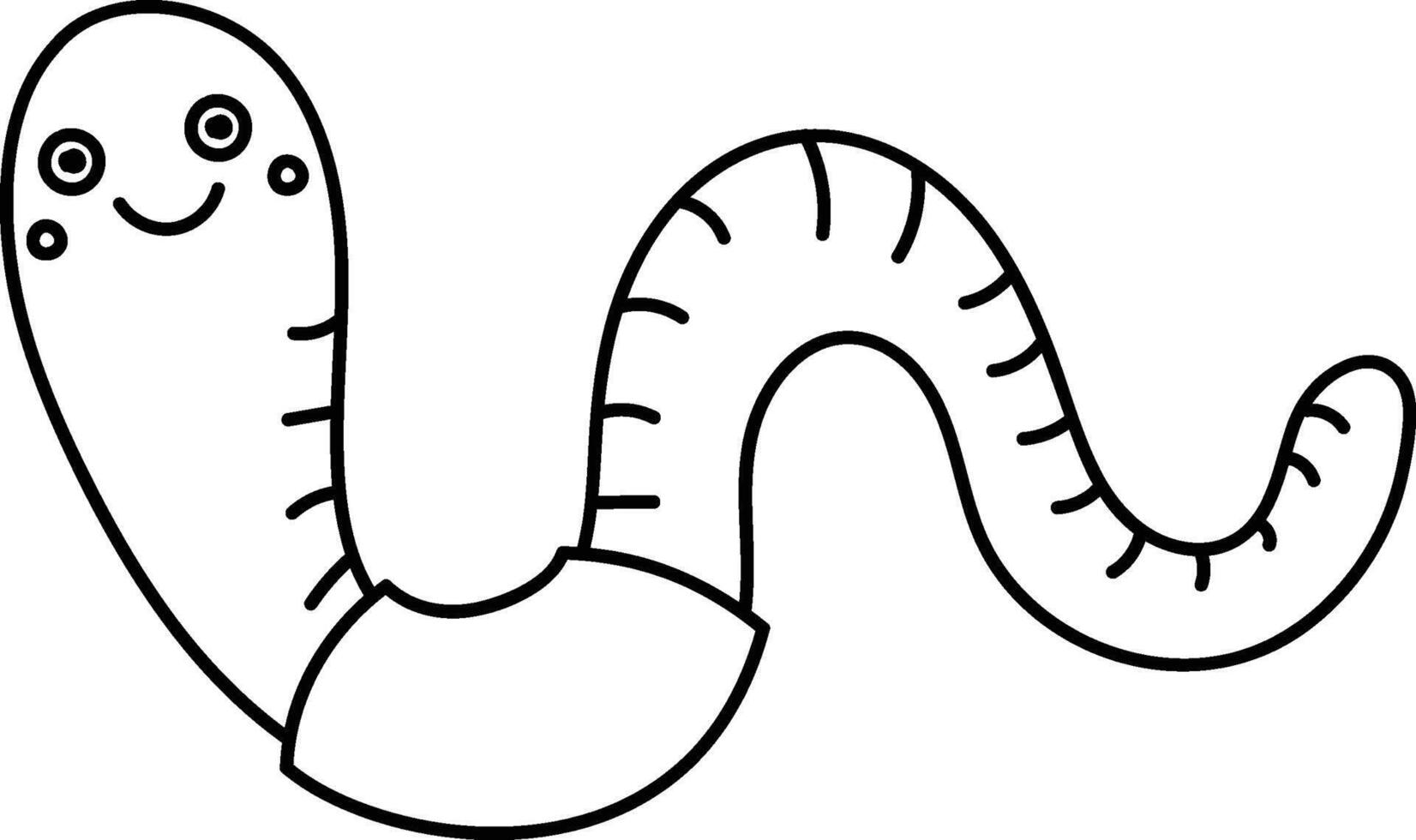 Smiling Cartoon Worm Doodle vector