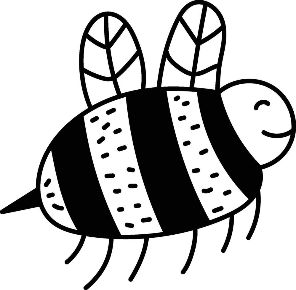 Cute Bee Doodle vector