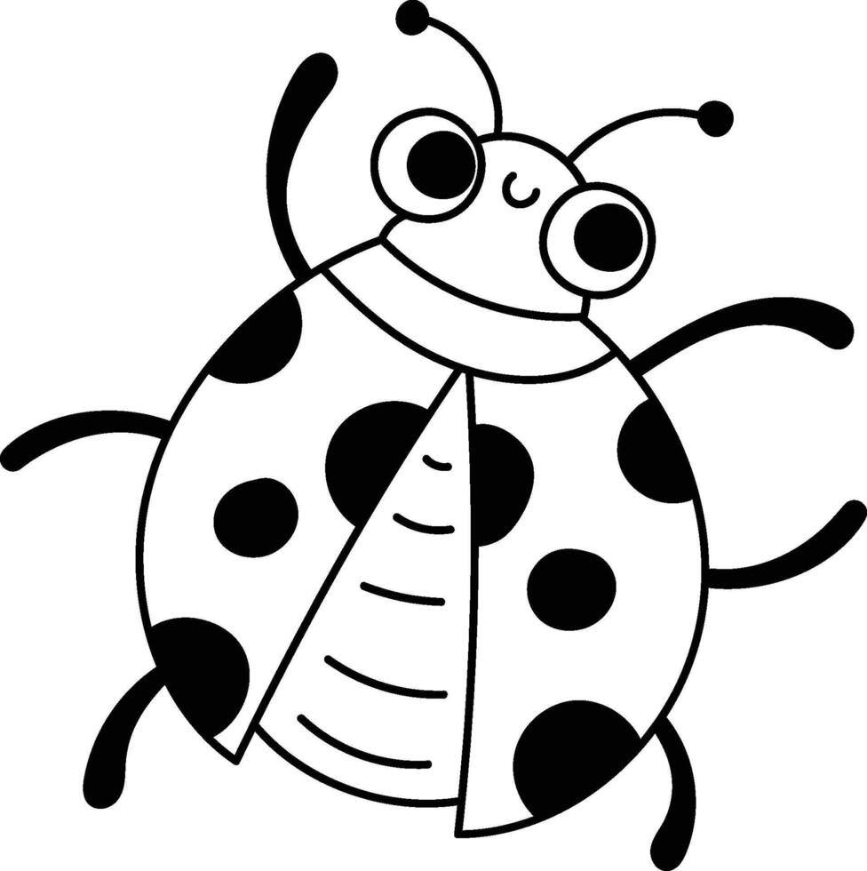 Playful Ladybug Cartoon Doodle vector