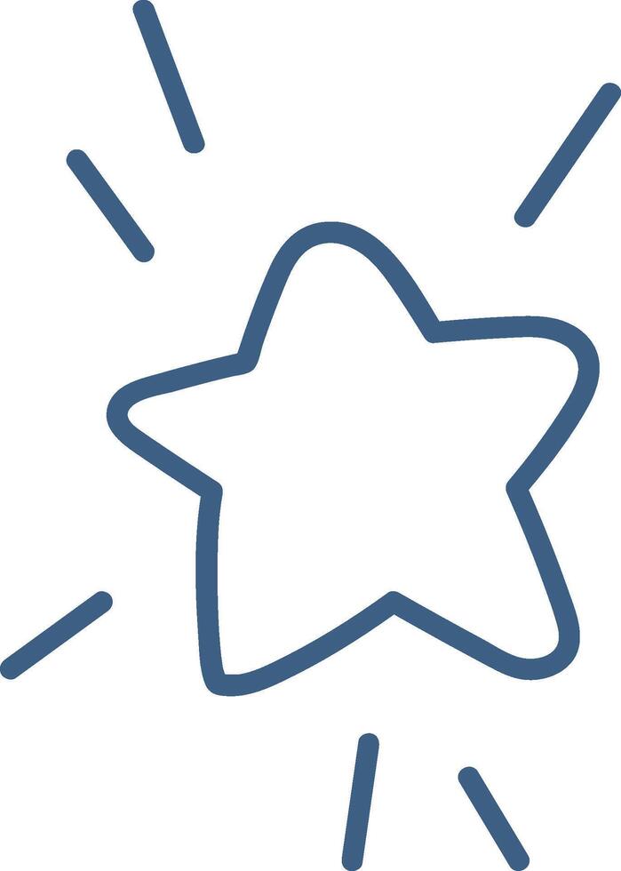 Hand-drawn Star with Rays vector