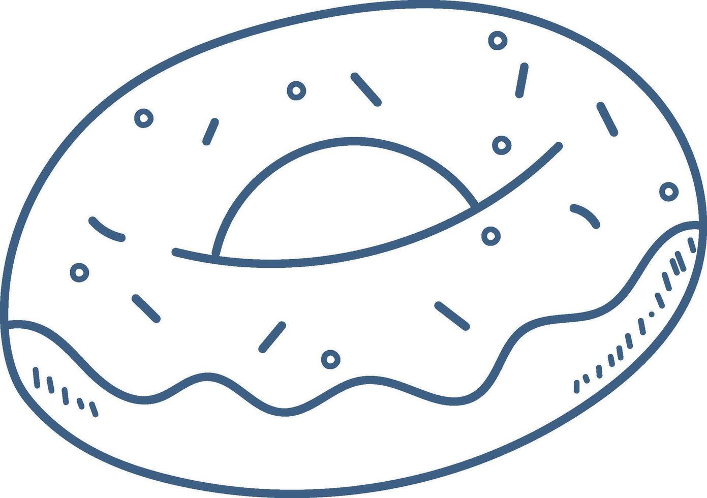 Outlined Donut with Sprinkles vector