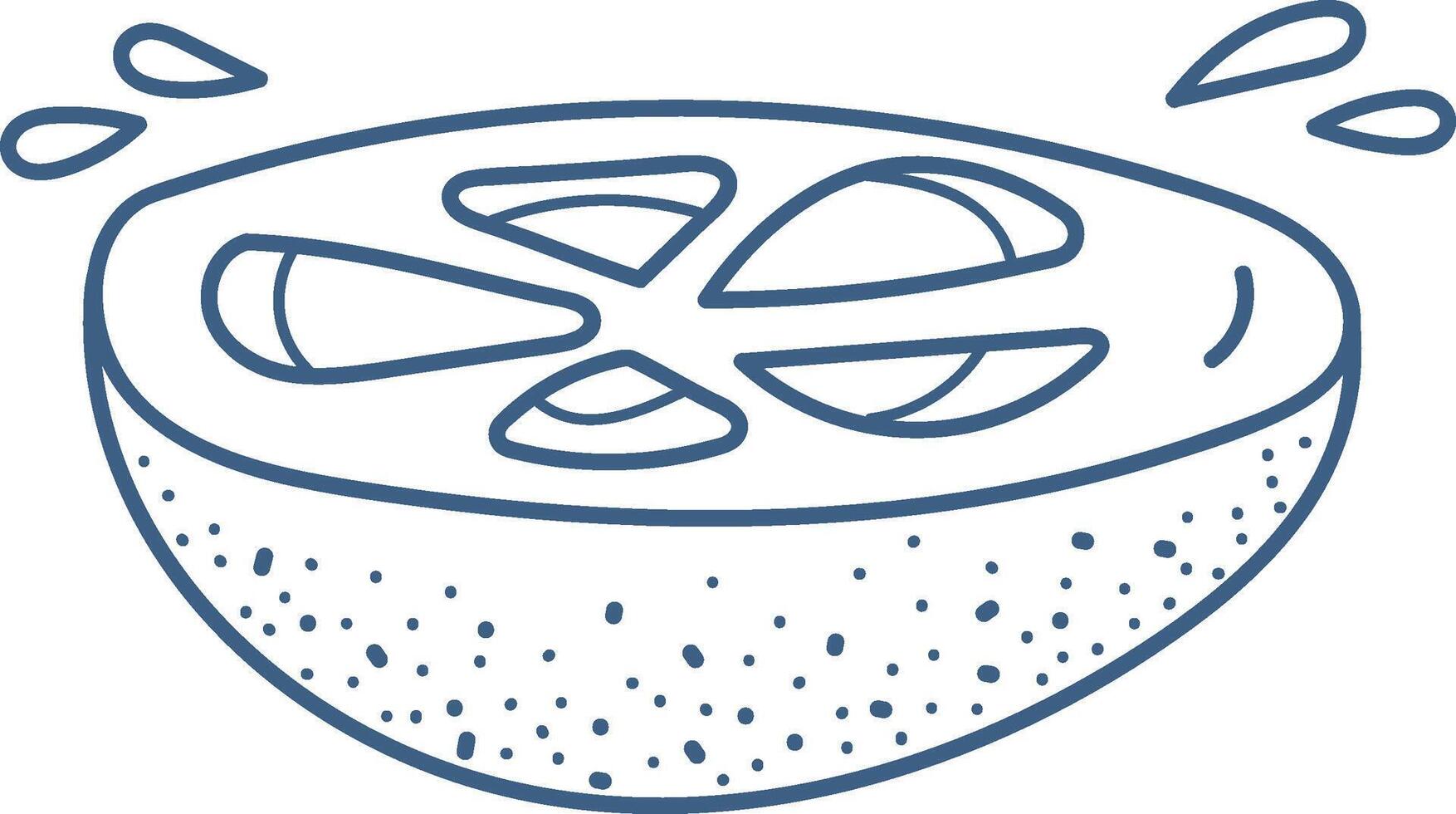 Lemon Slice with Juice Droplets vector