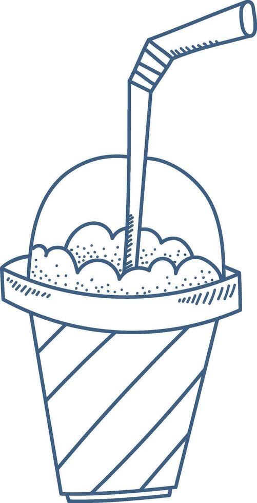 Soda Cup with Straw Drawing vector