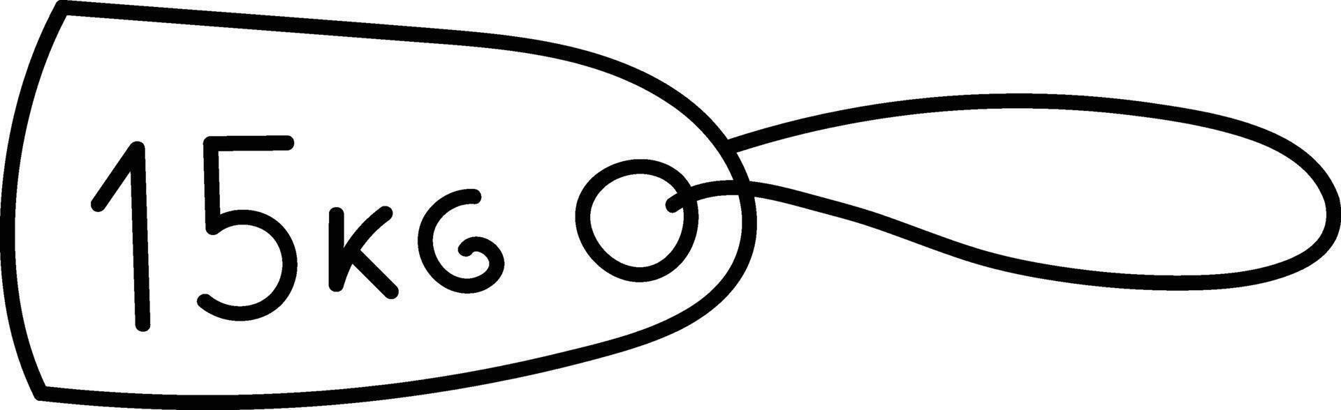Weight Tag with Handle Sketch vector