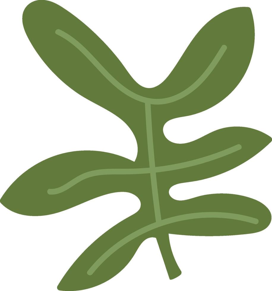 Abstract Leaf with Curved Lines vector