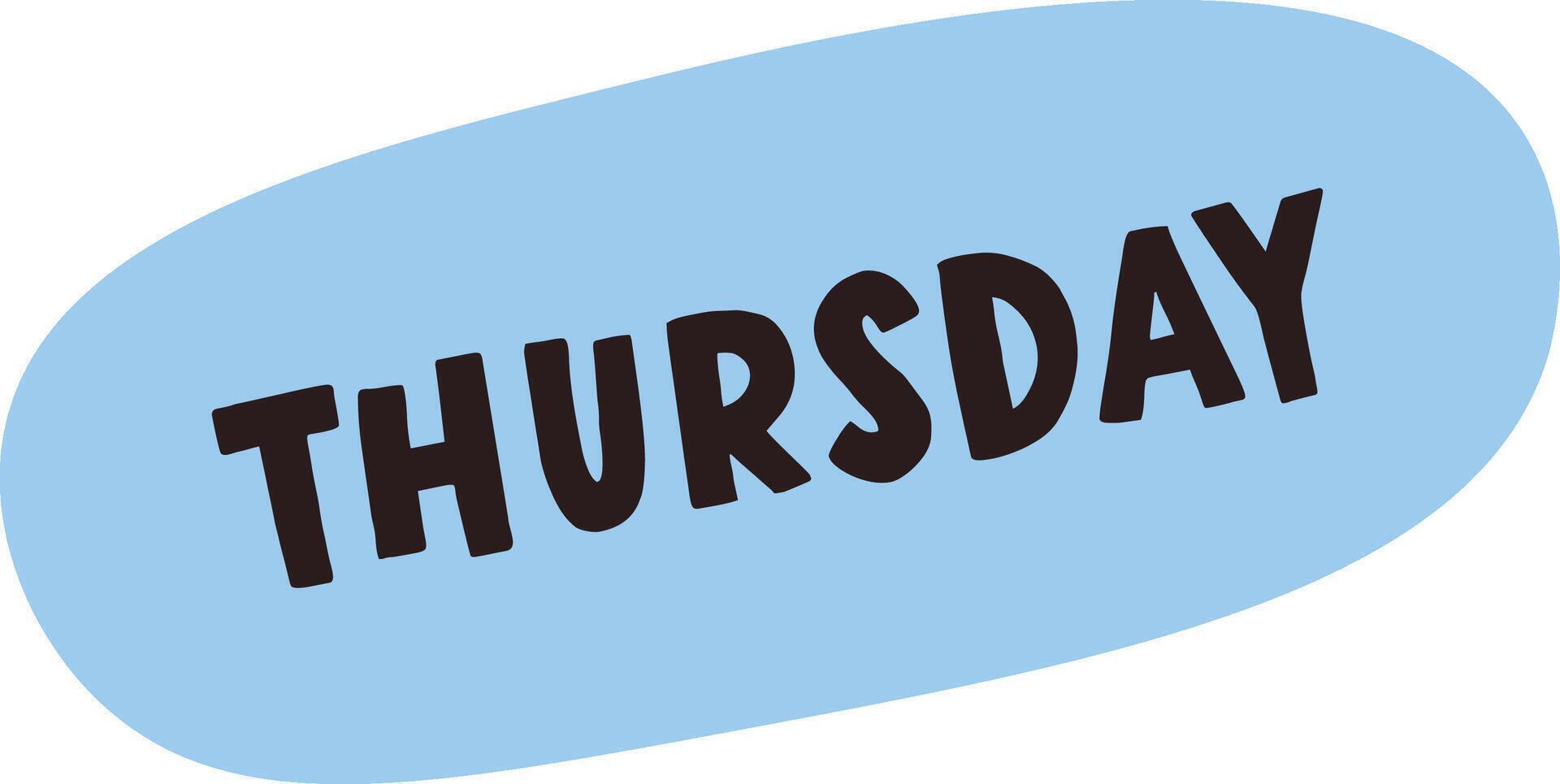 Thursday Text in Oval Shape vector