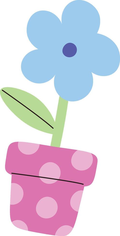 Playful Flower in Polka Dot Pot vector