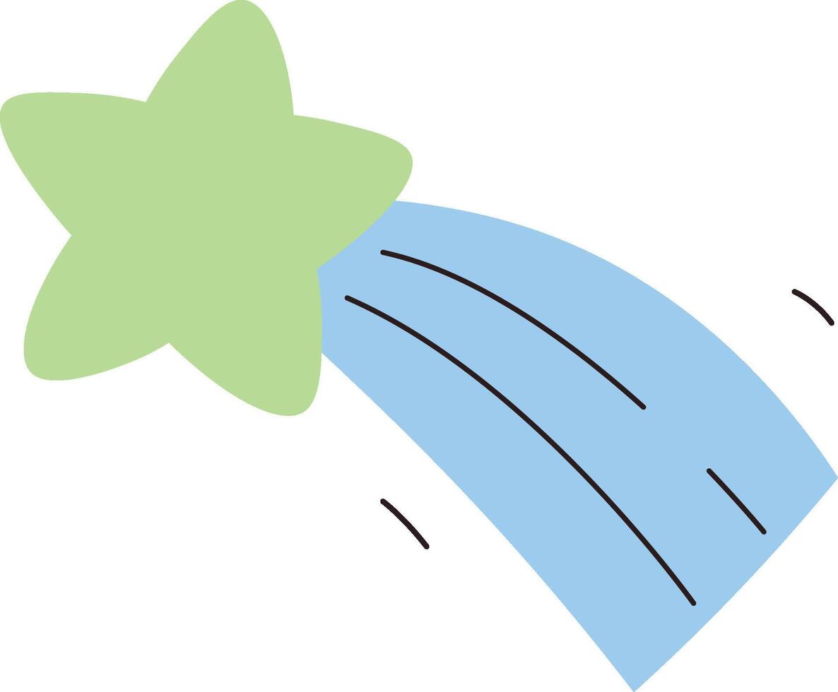 Shooting Star with Trail vector
