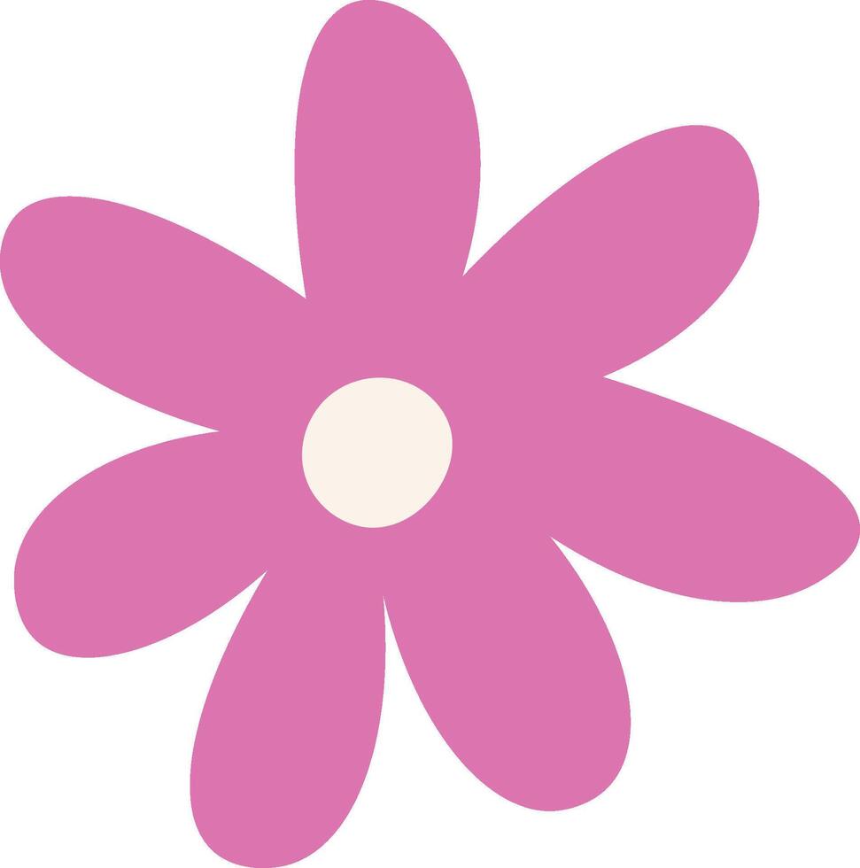 Simple Flower with Round Petals vector