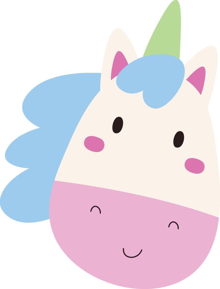 Smiling Unicorn Face vector