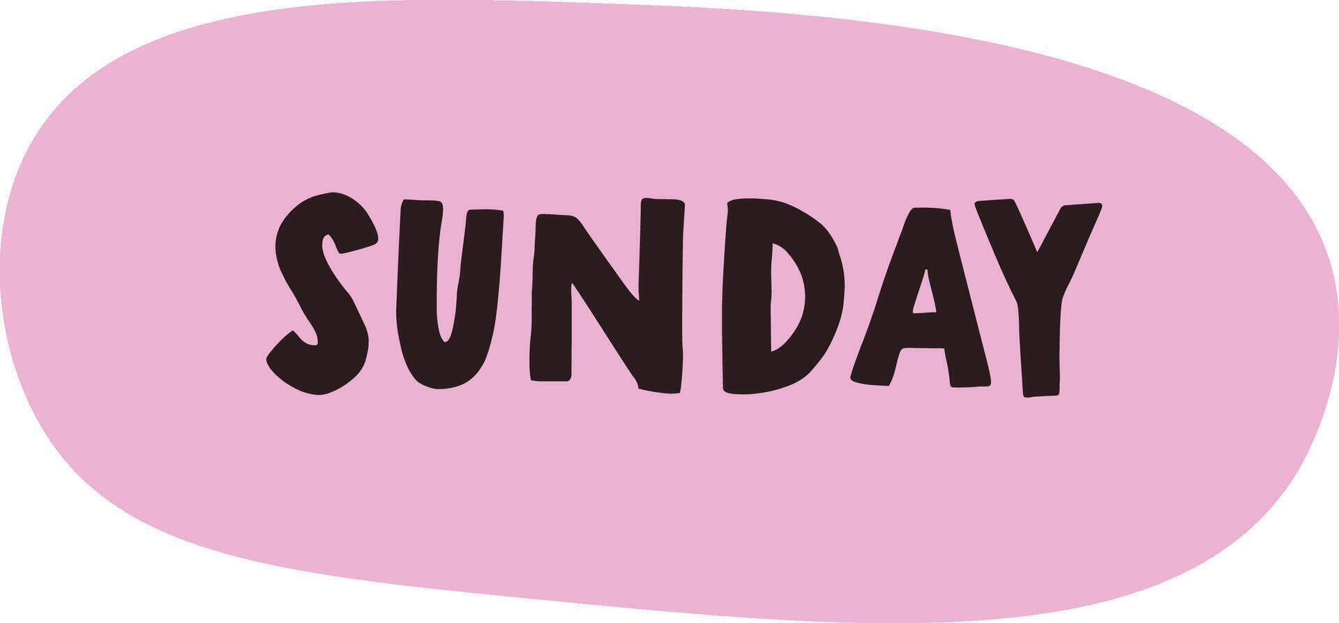 Bold Sunday Text on Oval Shape vector