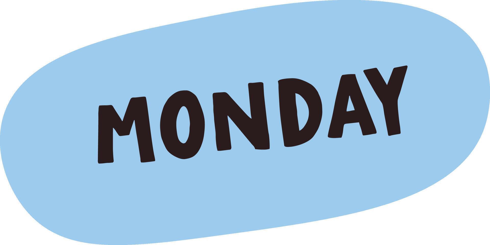 Bold Monday Text on Oval Shape vector