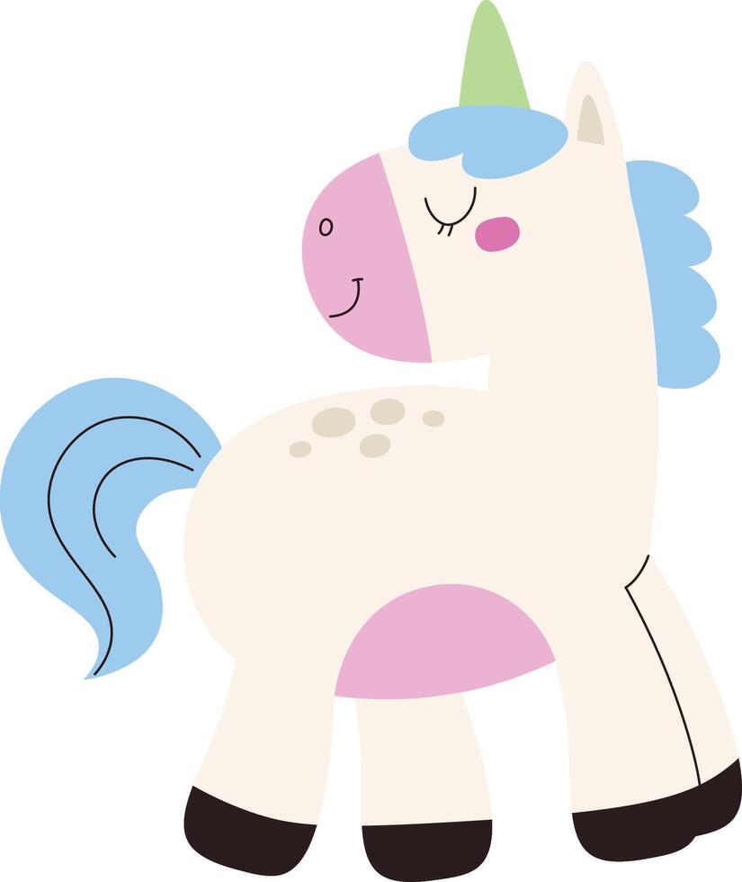 Playful Unicorn with Pastel Mane vector
