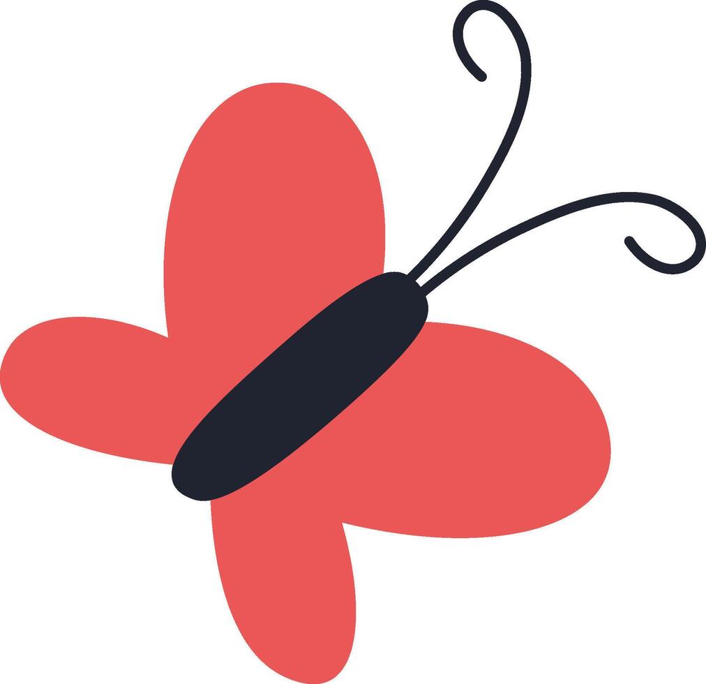 Playful Butterfly with Curved Antennae vector