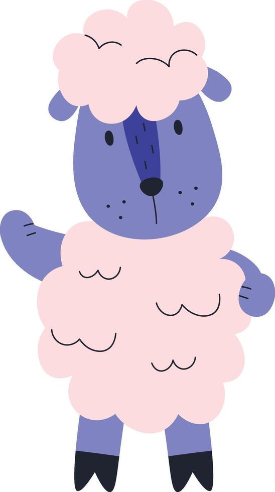 Playful Sheep Cartoon Character vector