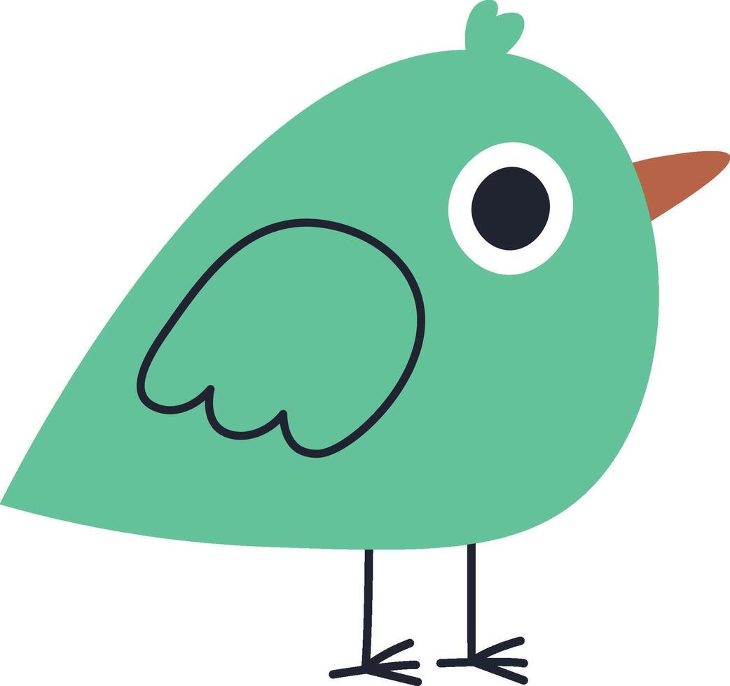 Playful Bird Hand Drawn vector