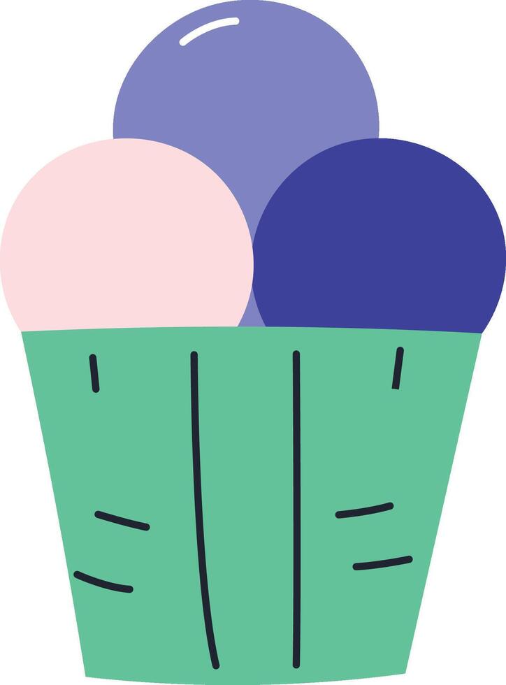 Ice Cream in Waffle Cone vector
