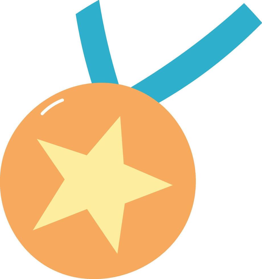 Star Medal with Ribbon vector