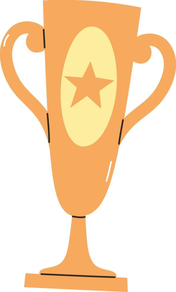 Trophy with Star Emblem Sign Element vector