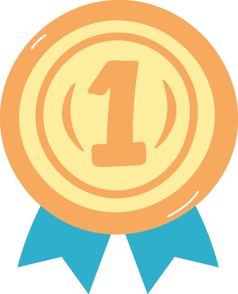Number One Medal with Ribbon vector