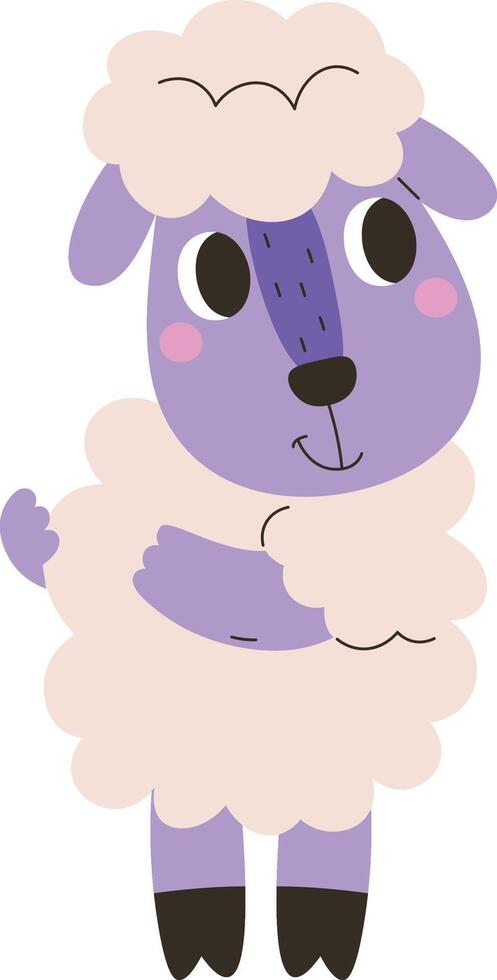 Playful Cartoon Sheep Character vector