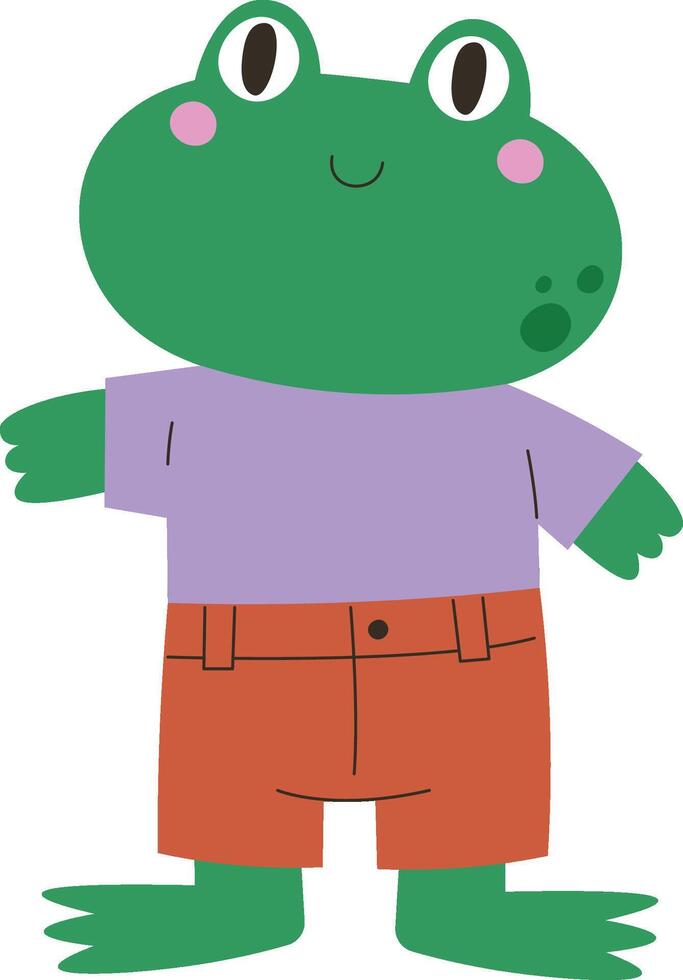 Cheerful Frog in Casual Outfit vector