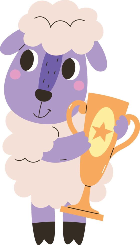 Sheep Holding Trophy vector