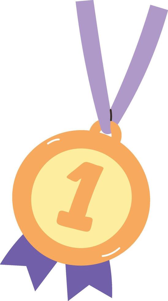 Award Medal with Ribbon vector