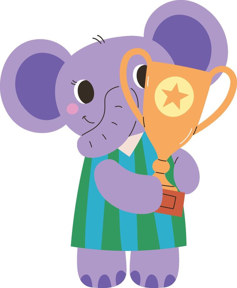 Elephant Holding Trophy vector
